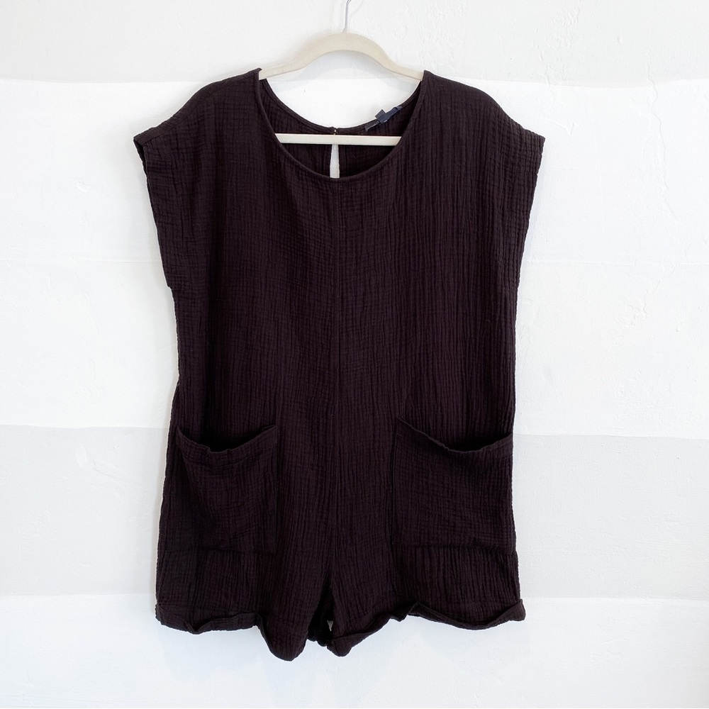Grade & Gather Black Gauze Romper